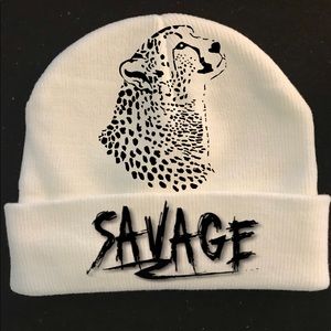 Savage Leopard White / Black Skull winter Cap